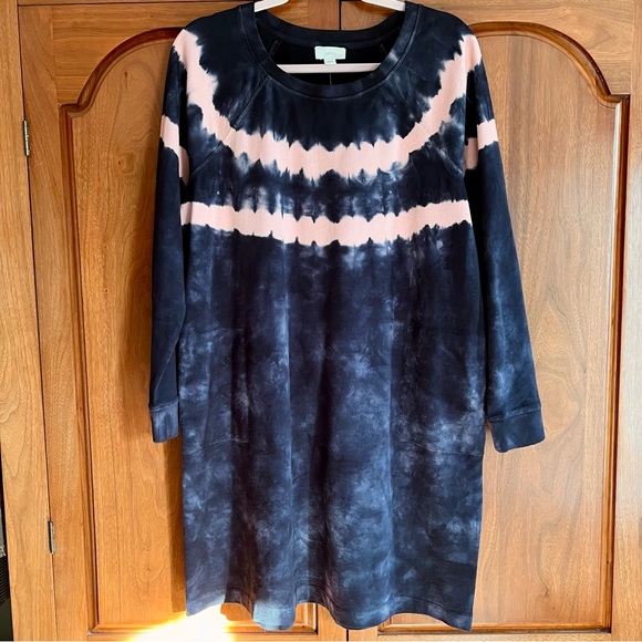 blue tie dye dress long sleeve Beau Blue Risen Medium Washed Denim Shirt Dress main image 0